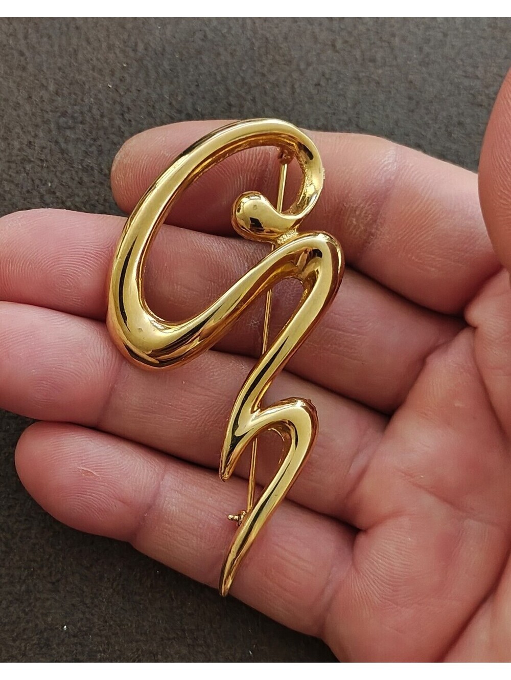 1980s Abstract Modernist Scribble Brooch